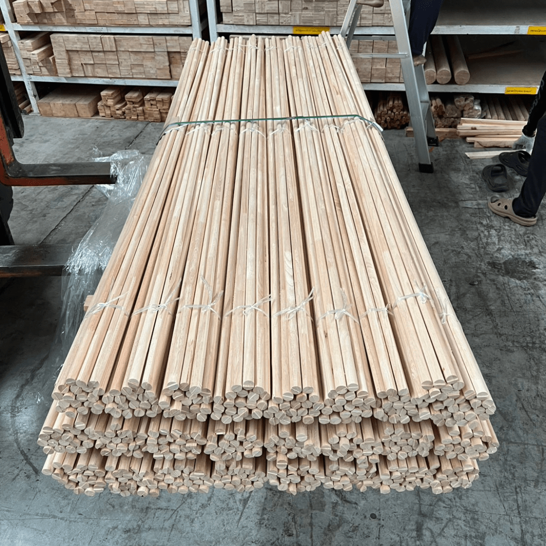 ไม้ยางพาราจ๊อย ประกบ เหลากลม AB - Image 3