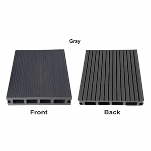 SPC ไม้พื้นภายนอก เทา 146x23x3000mm. (ลายไม้3D/ร่องกลาง) รุ่นไม้กรวง