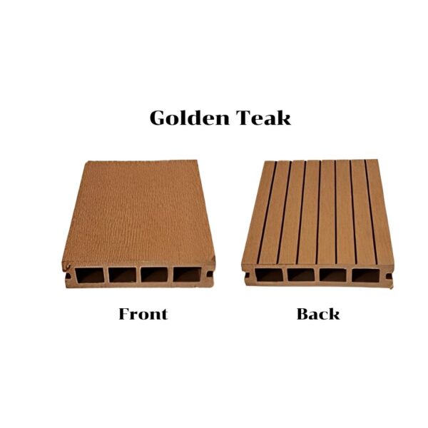 SPC ไม้พื้นภายนอก สักทอง 140x25x3000mm. (ปัดเสี้ยน/ร่องกลาง)