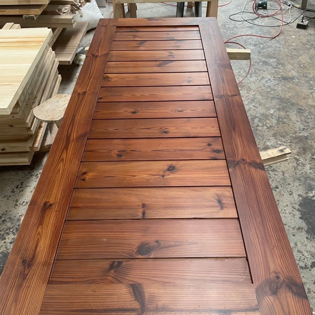 ประตูไม้เทอร์โมวูด มีตา dark/light AB-02