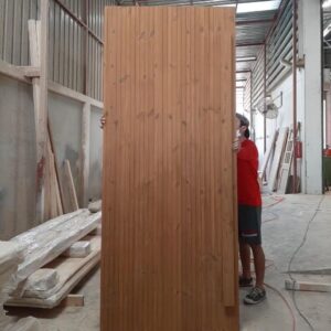 ประตูไม้เทอร์โมวูด ความหนาผิว 3mm มีตา dark/light ลายนอน/ตั้ง/portland