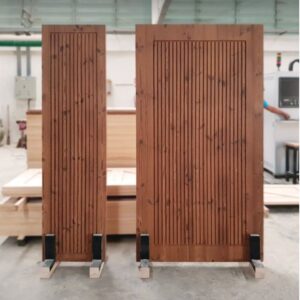 ประตูไม้เทอร์โมวูด มีตา dark/light ความหนา 9mm CNC ร่องลึก 6mm