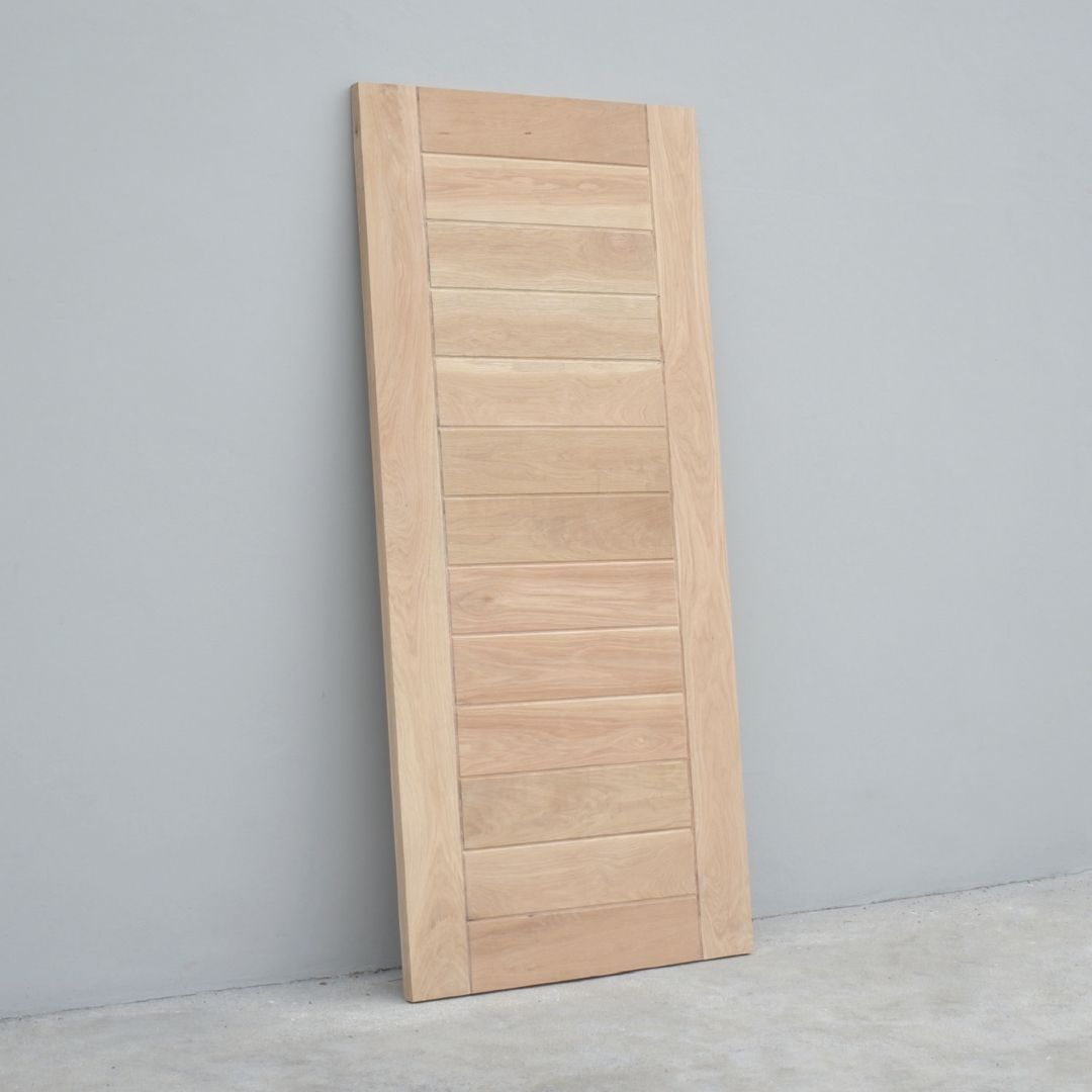 ประตูไม้ไวท์โอ๊ค มะค่า ความหนาผิว 3mm ลายนอน/ตั้ง/portland