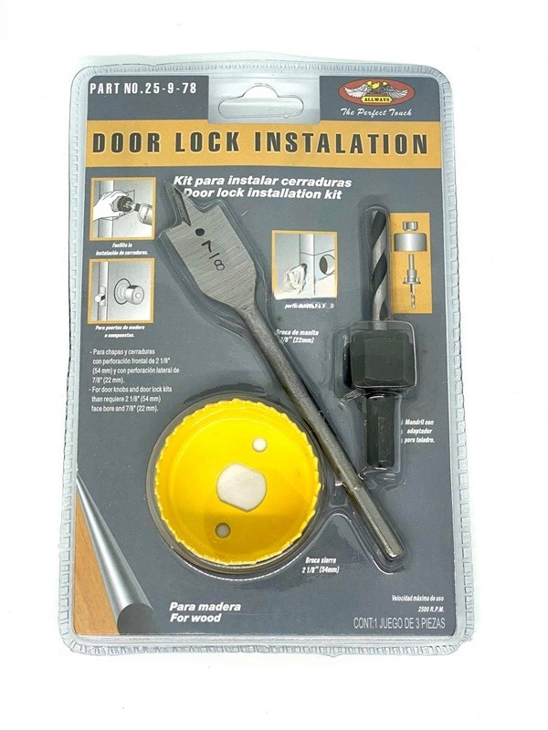 ALLWAYS ดอกเจาะรูลูกบิด 3 ตัวชุด