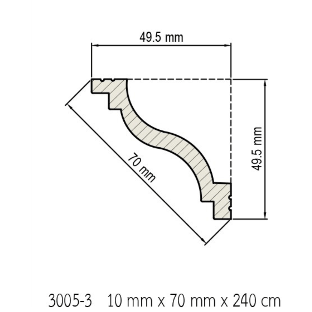 บัวฝ้า พลาสวูด (PS) 3005-3 10mmx70mmx2.40m - Image 5
