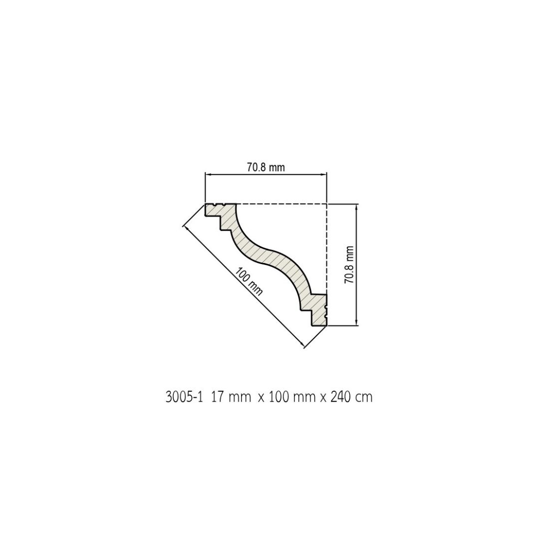 บัวฝ้า พลาสวูด (PS) 3005-1 17mmx100mmx2.40m - Image 5