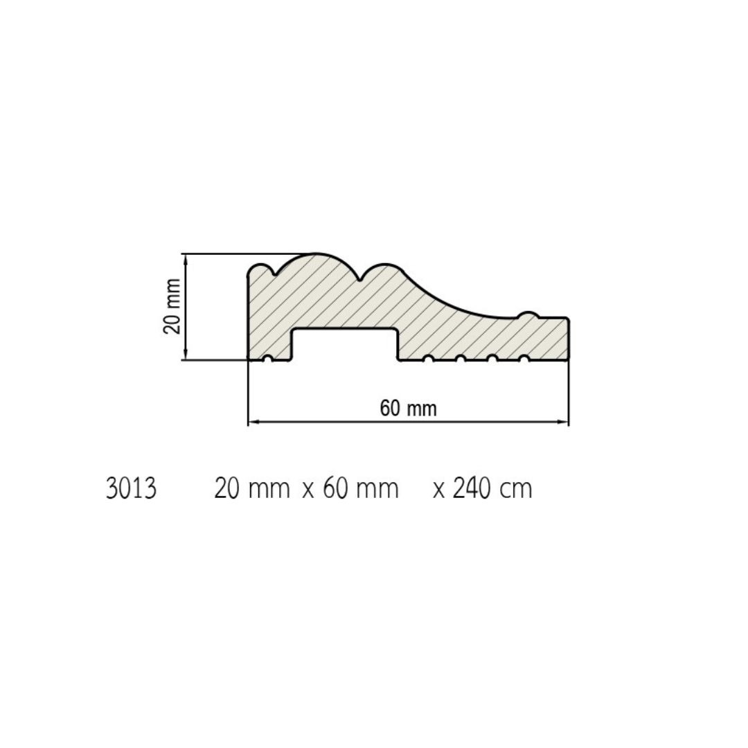 บัวผนัง พลาสวูด (PS) 3013 20mmx60mmx2.40m - Image 5