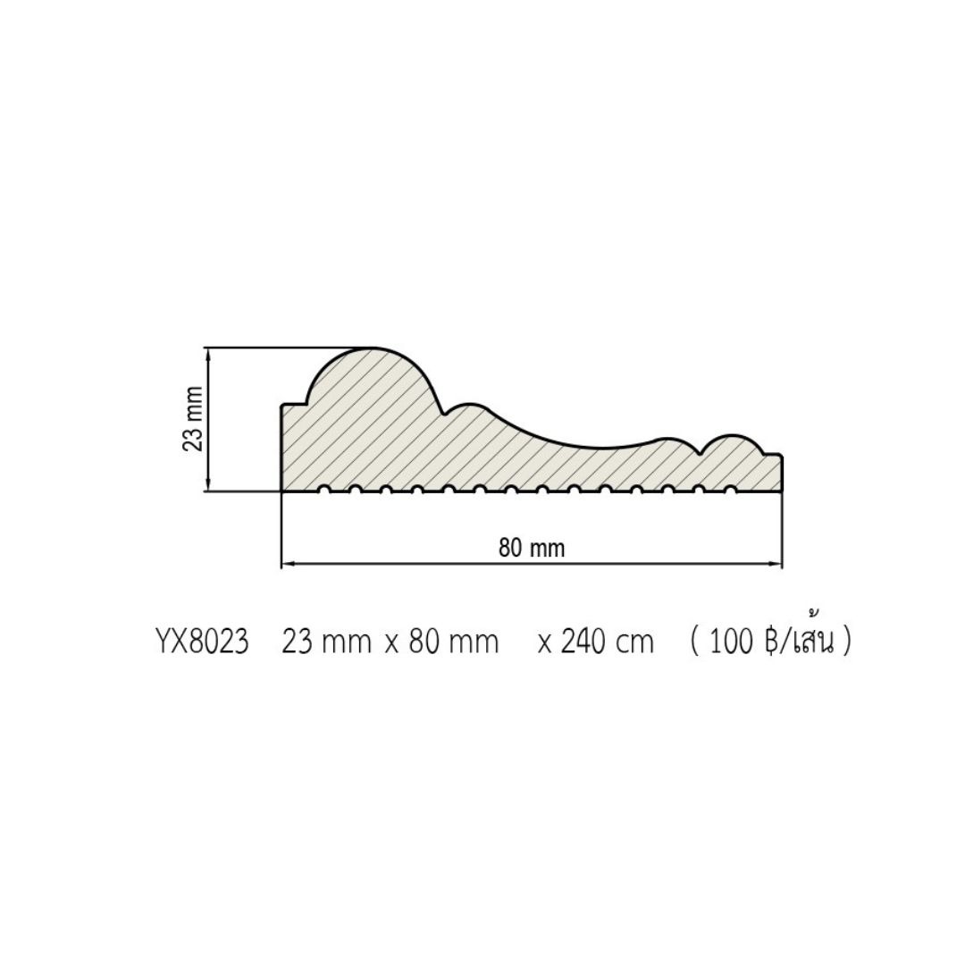 บัวผนัง พลาสวูด (PS) YX8023 23mmx80mmx2.40m - Image 5