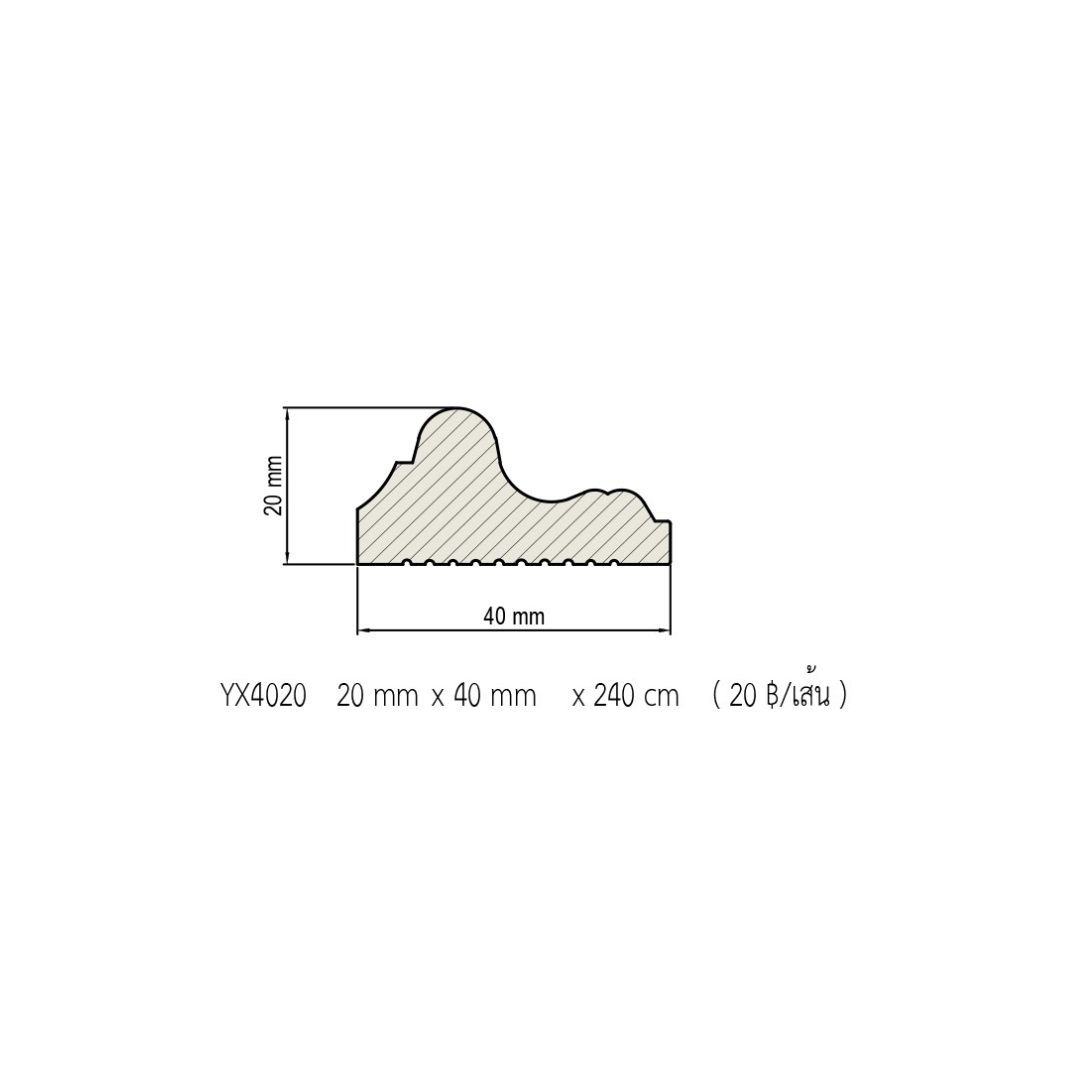 บัวผนัง พลาสวูด (PS) BY4020 20mmx40mmx2.40m - Image 5