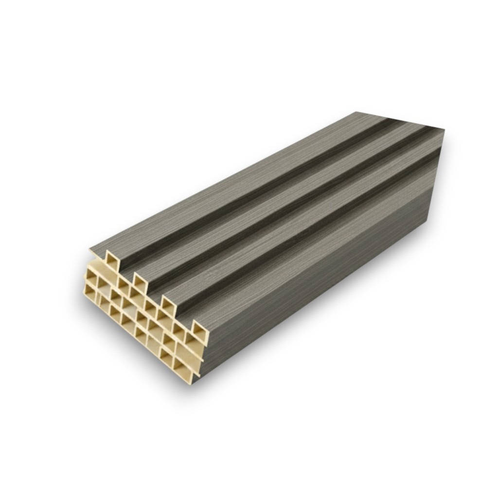 WPC PANEL 4ร่องลึก รหัส 402 804703-8 สี เทาเข้ม ลายเส้นขนาด 22x160x2900mm - Image 2