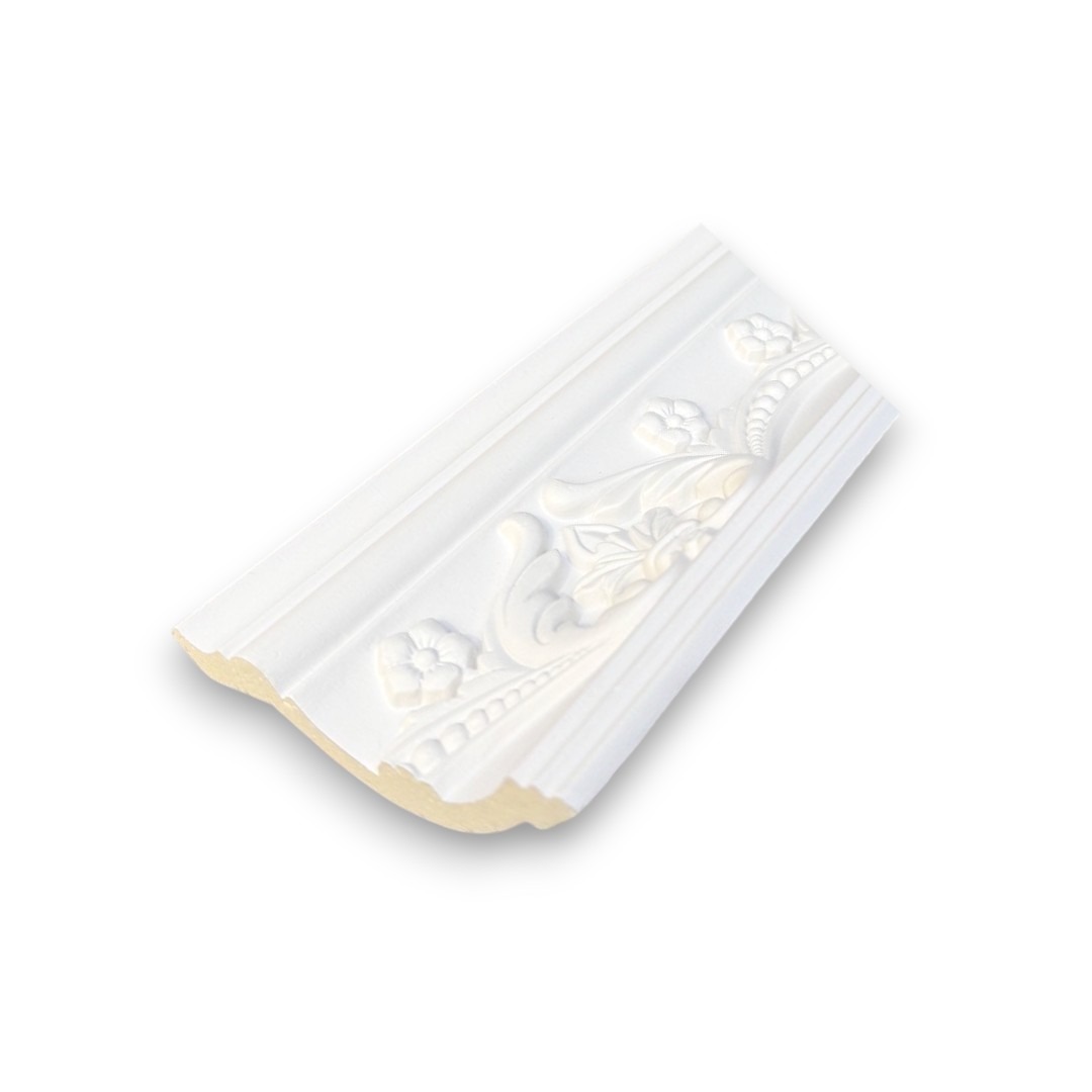 บัวฝ้า โพลียูรีเทน (PU) บัวฝ้า มีลาย 4.5" 113mmx2.40m รหัส CC355