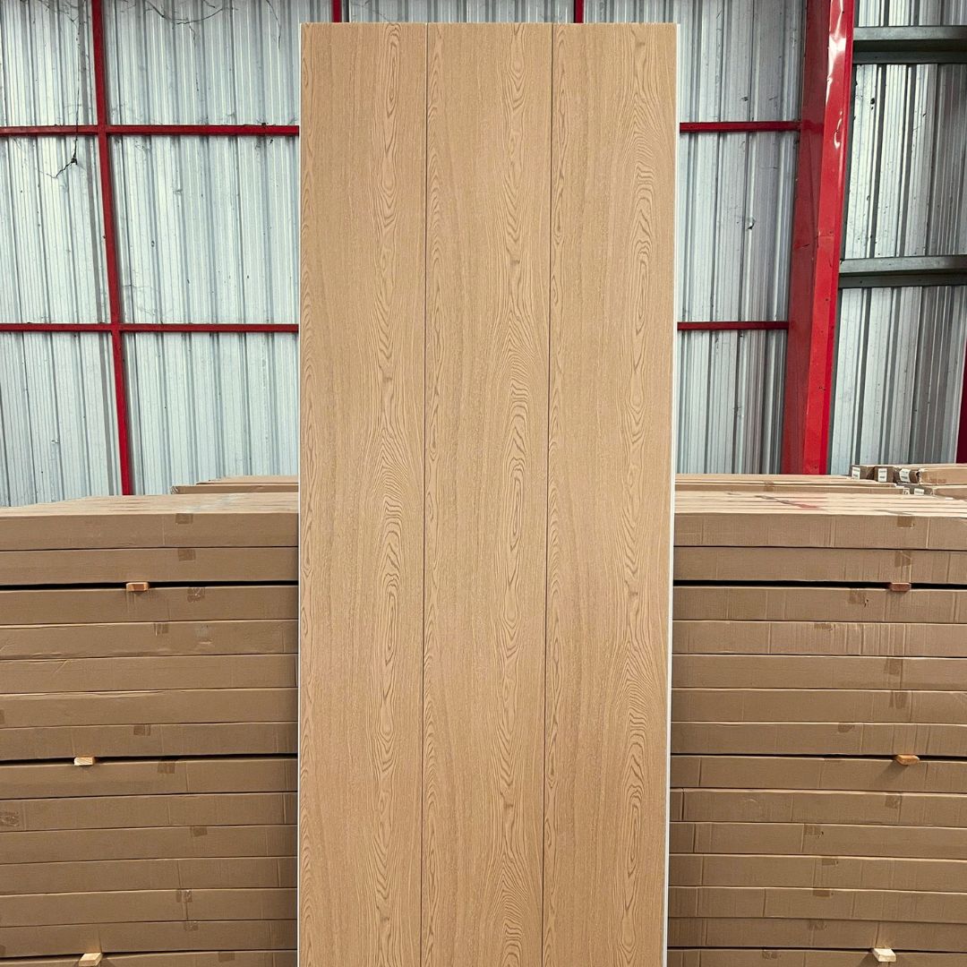 PVC PANEL แบบเรียบ รหัส PVC3031 EM99 (สักอ่อน) 8mmx300mmx2900mm ...