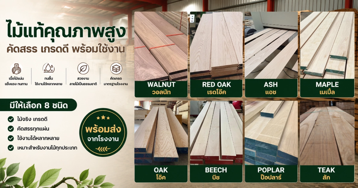 American Hardwood Lumber เกรด FAS