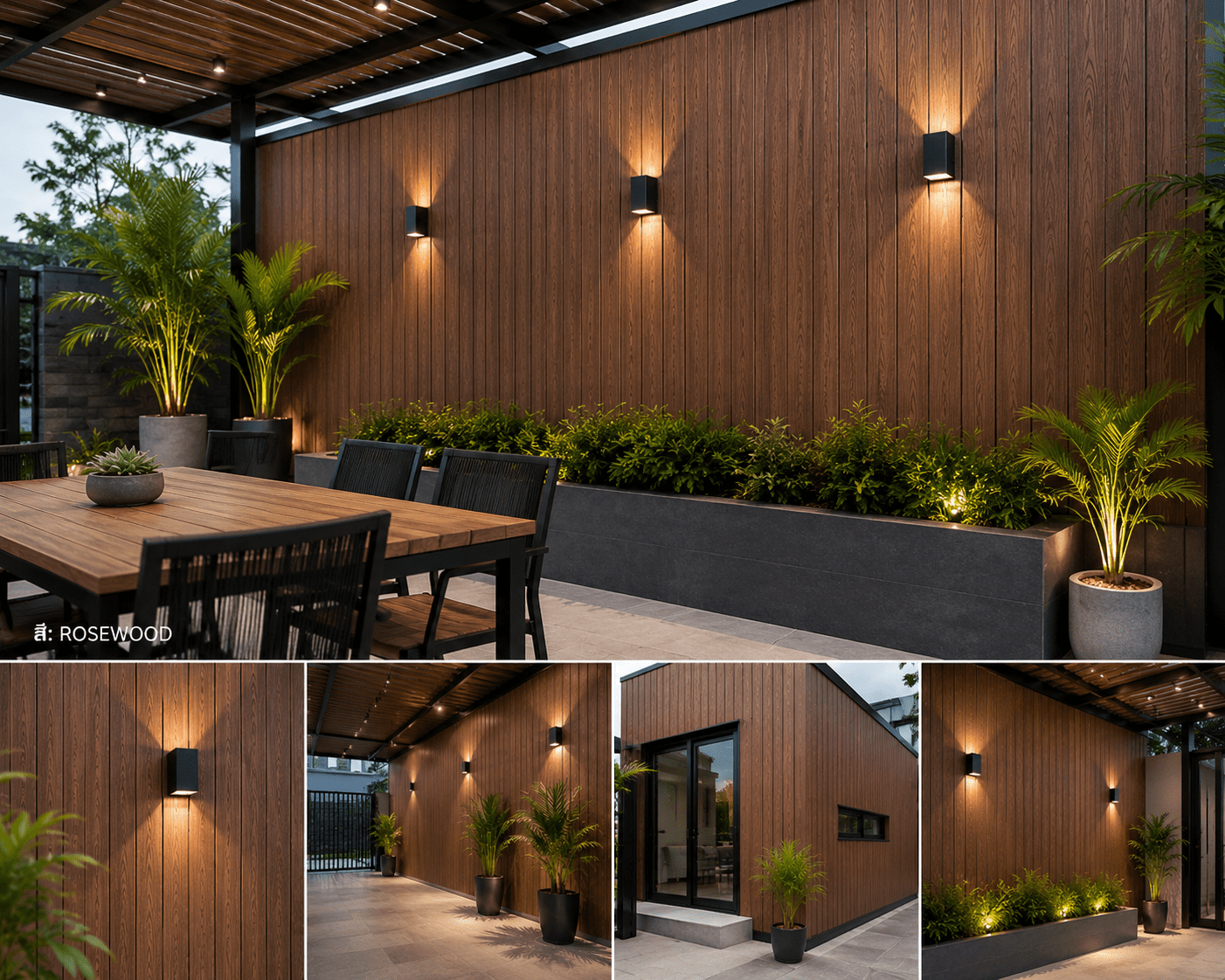 WPC-ASA PANEL (ภายนอก) ไม้ฝา รหัส ASA 11316 ลาย Rosewood ขนาด 16mmx113mmx2900mm - Image 4