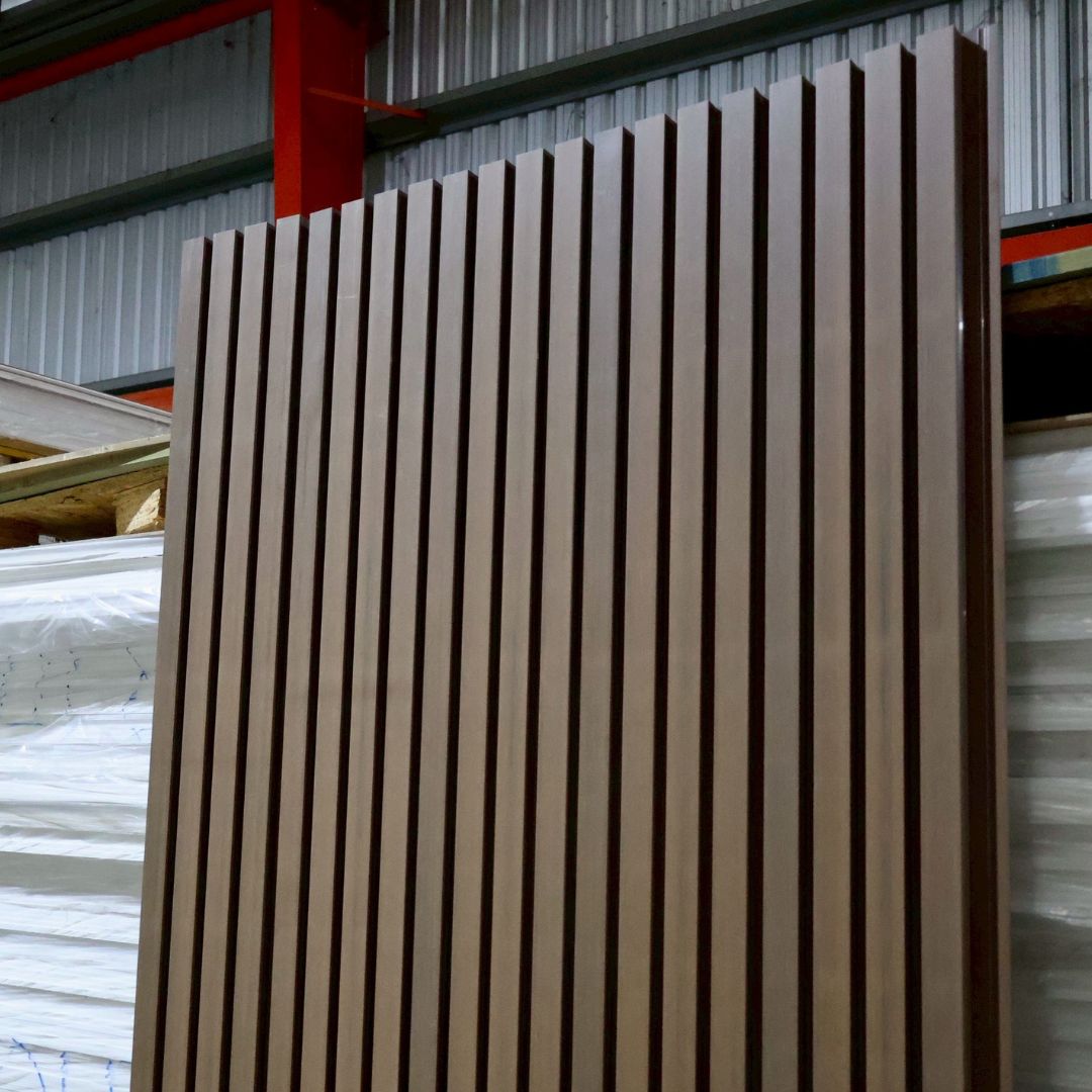 WPC-ASA PANEL (ภายนอก) 4 ร่องลึก รหัส 29ASA 21625 ลาย Walnut ขนาด 25mmx216mmx2900mm - Image 2