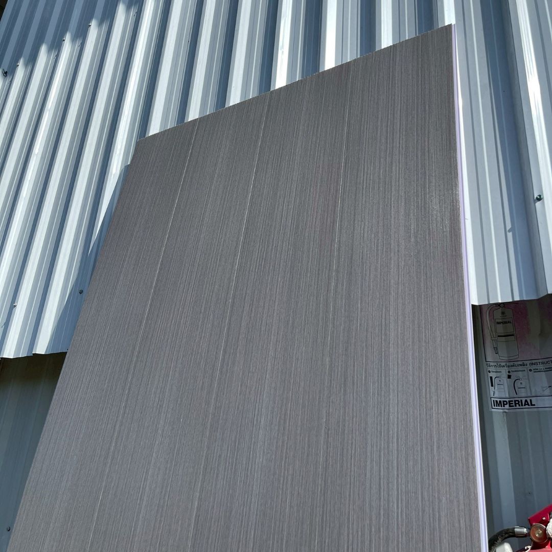 PVC PANEL แบบเรียบ รหัส PVC3002 804703-8 (เทาเข้ม ลายเส้น) แบบเรียบ 8mmx300mmx2900mm - Image 3