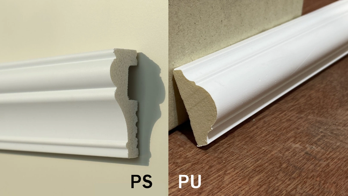 เปรียบเทียบบัวตกแต่ง PS (Polystyrene) และ PU (Polyurethane)