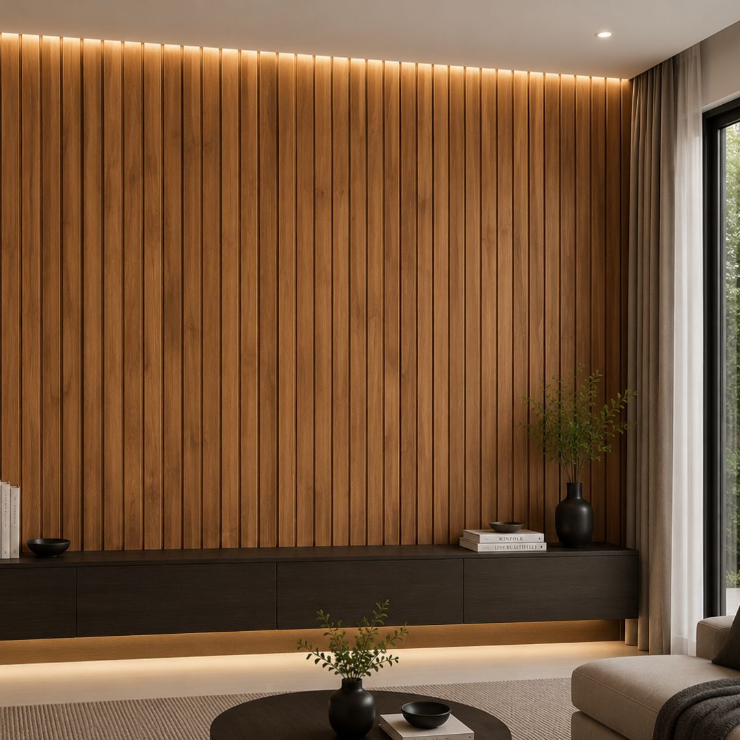 WPC PANEL 3 ร่องตื้น รหัส 305 สี สักทอง ขนาด 12x200x2900mm - Image 4