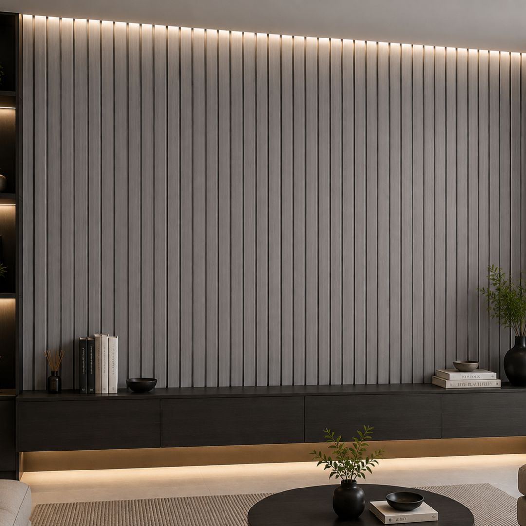 WPC PANEL 3 ร่องตื้น รหัส 302 สี เทาเข้ม ลายเส้น ขนาด 12x200x2900mm - Image 4