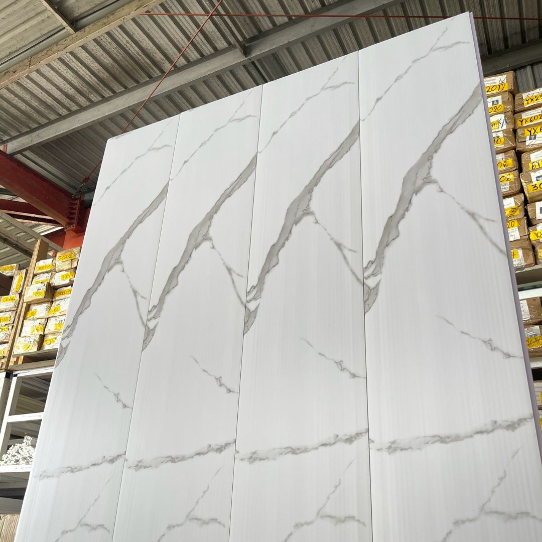 PVC PANEL แบบเรียบ รหัส PVC3012 DFX863 (หินอ่อนขาว) แบบเรียบ 8mmx300mmx2900mm - Image 3