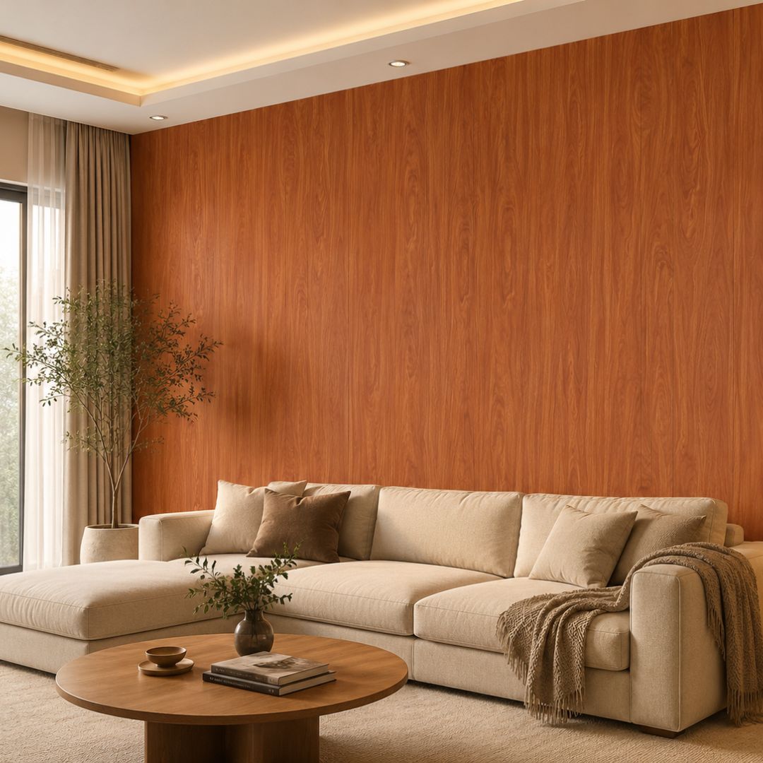 PVC PANEL แบบเรียบ รหัส PVC3020 68306-7 (ไม้แดง) แบบเรียบ 8mmx300mmx2900mm - Image 3
