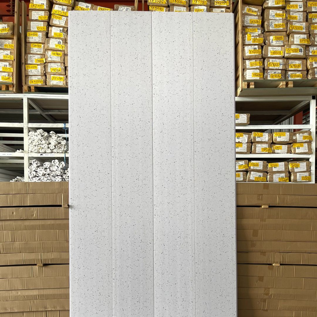 PVC PANEL แบบเรียบ รหัส PVC3037 DFX6782-2 (หินขัด-1) แบบเรียบ 8mmx300mmx2900mm - Image 2