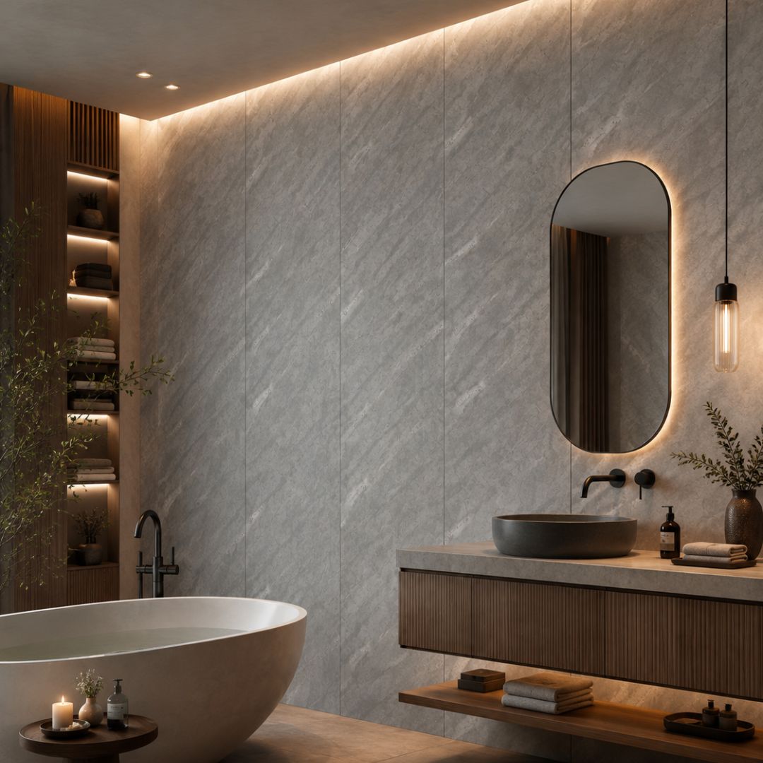 PVC PANEL แบบเรียบ รหัส PVC3042 P85 (Stone-S2) แบบเรียบ 8mmx300mmx2900mm - Image 4