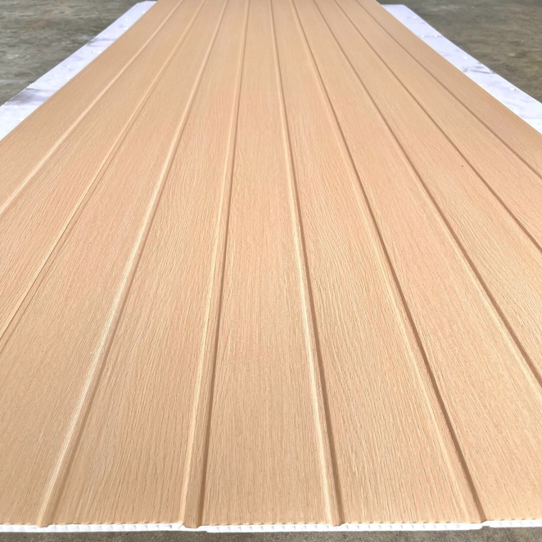 PVC PANEL แบบ 2 ลอน รหัส PVC2216 CKM-6608-1 (โอ๊ค อ่อน) ขนาด 8mmx200mmx2900mm - Image 2