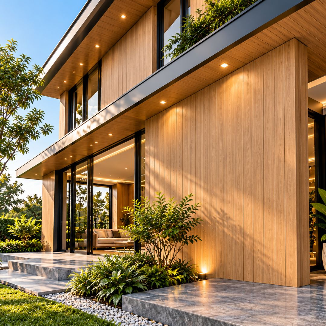 WPC-ASA PANEL (ภายนอก) ไม้ฝา ลายไม้ Teak ขนาด 16mmx113mmx2900mm - Image 2