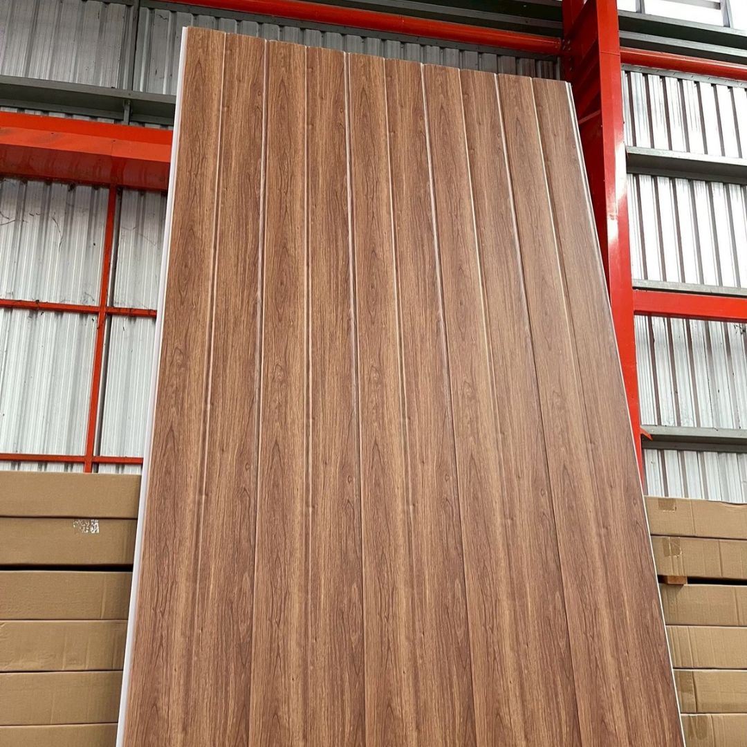 PVC PANEL แบบ 2 ลอน รหัส PVC2201 KM-033-XK7073 (สัก/1) ขนาด 8mmx200mmx2900mm - Image 2
